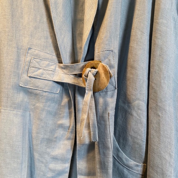 Brand New. Taravao Light Blue Linen Jacket. - Picture 4 of 7
